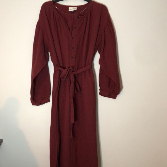 Universal Thread Women's M Long Sleeve Tie Front Shirt Dress terracotta gauze - Picture 1 of 11